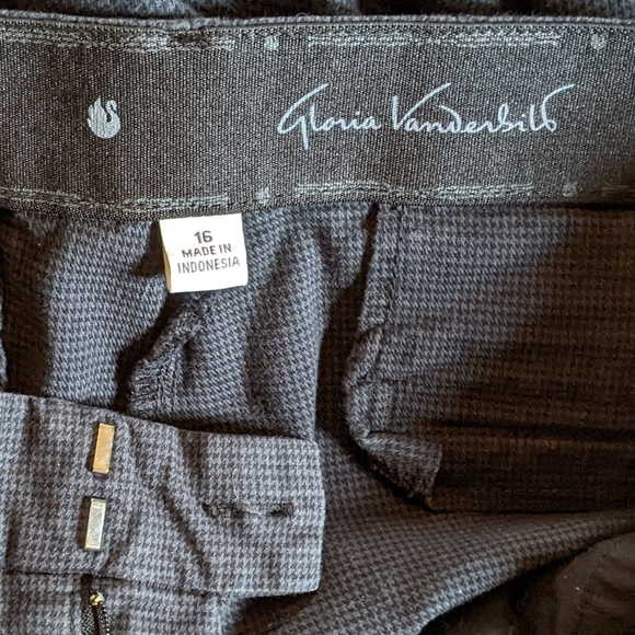 Gloria Vanderbilt Dark Gray Micro Tweed Straight Leg Pan, Size 16 - Picture 3 of 4